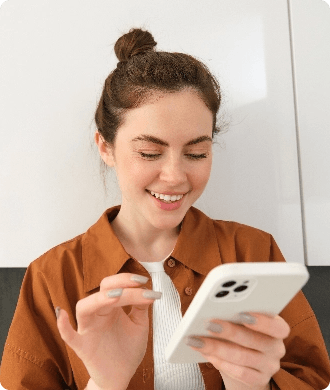 Woman looking at smartphone